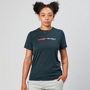 Altra EVERYDAY PERFORMANCE SHORT SLEEVE T-Shirt Damen Schwarz | Deutschland AL7468V74