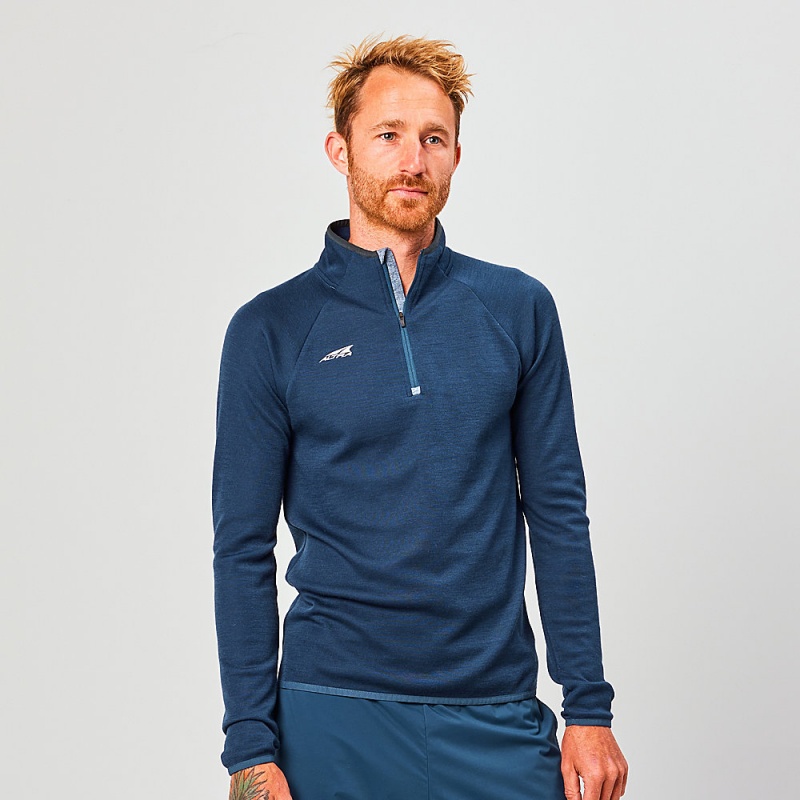 Altra CORE MERINO WOOL 1/2 ZIP Oberteile Herren Navy | Deutschland AL1807K39