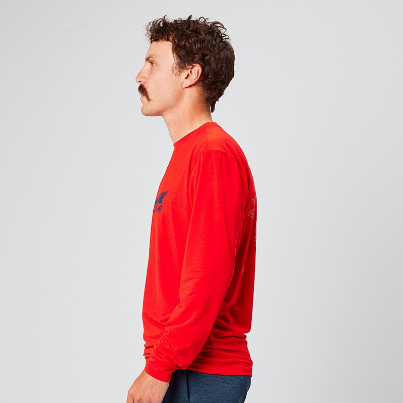 Altra EVERYDAY PERFORMANCE LONG SLEEVE T-Shirt Herren Rot | Deutschland AL7389T49