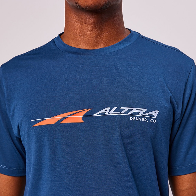 Altra EVERYDAY PERFORMANCE SHORT SLEEVE T-Shirt Herren Navy | Deutschland AL5123D25