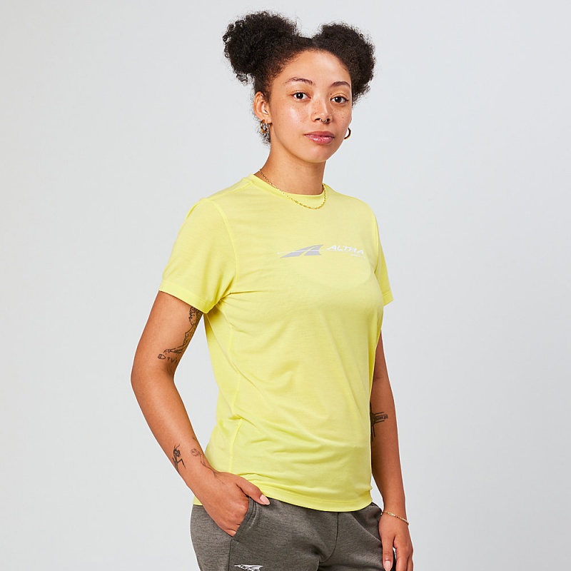 Altra EVERYDAY PERFORMANCE SHORT SLEEVE T-Shirt Damen Gelb | Deutschland AL5824X03