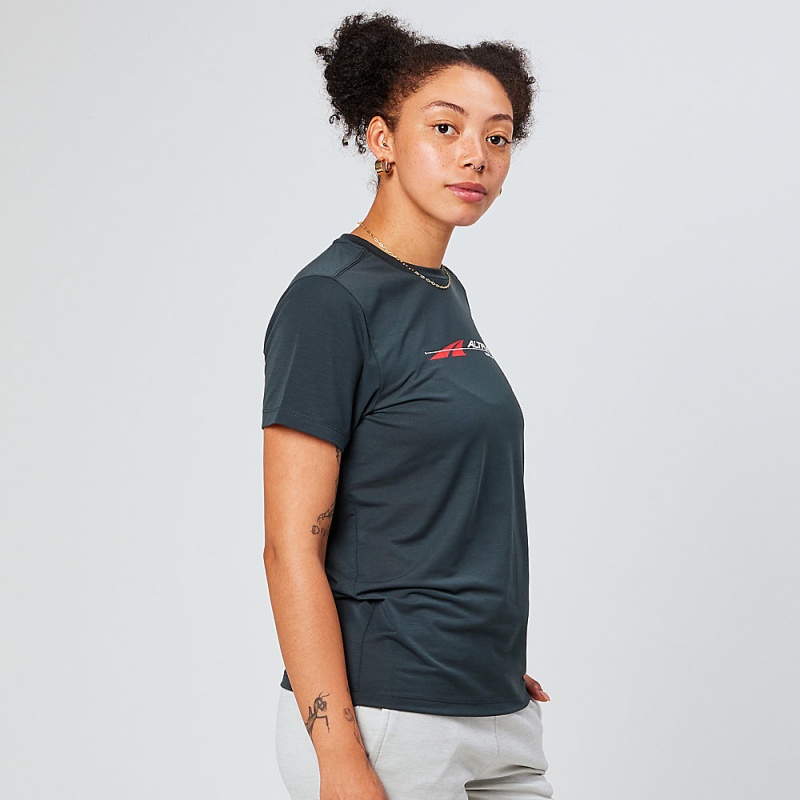 Altra EVERYDAY PERFORMANCE SHORT SLEEVE T-Shirt Damen Schwarz | Deutschland AL7468V74