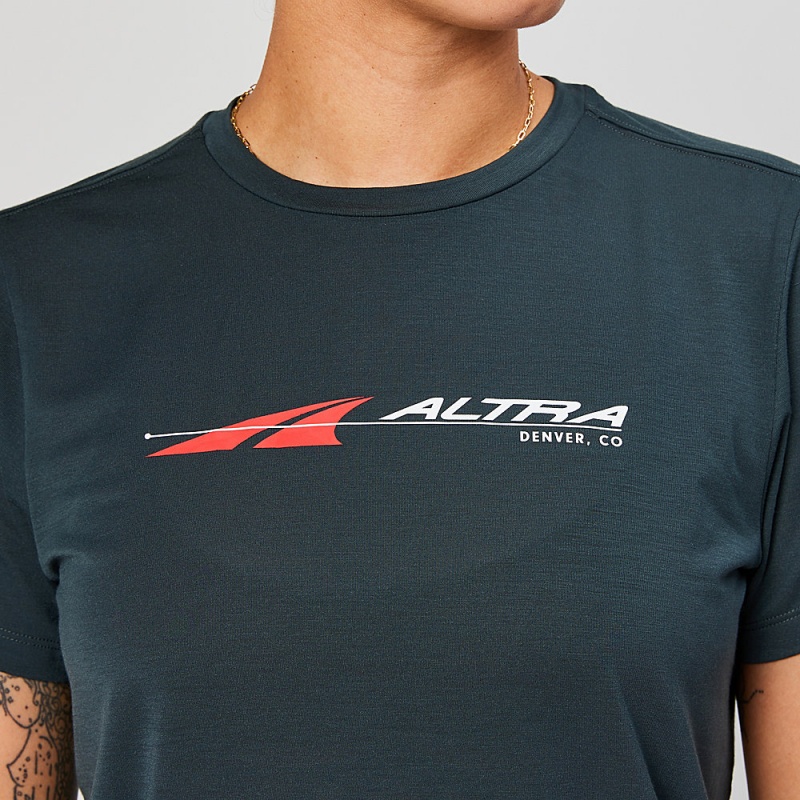 Altra EVERYDAY PERFORMANCE SHORT SLEEVE T-Shirt Damen Schwarz | Deutschland AL7468V74