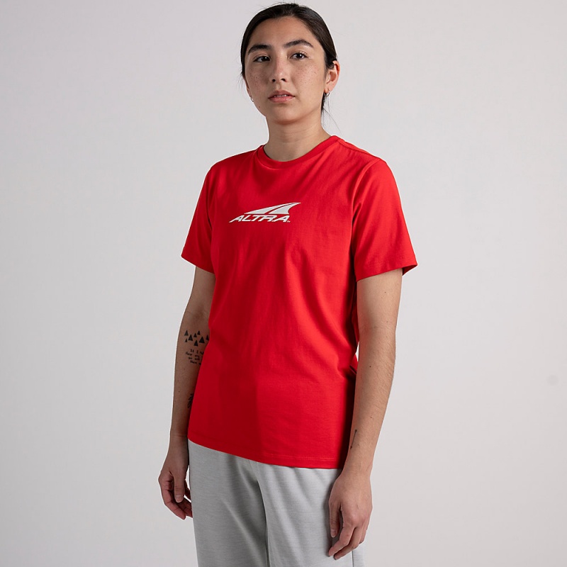 Altra EVERYDAY RECYCLED TEE T-Shirt Damen Rot | Deutschland AL0618G57