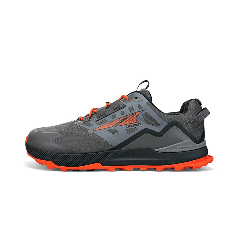 Altra LONE PEAK ALL-WTHR LOW 2 Wanderschuhe Herren Grau Orange | Deutschland AL2498X57